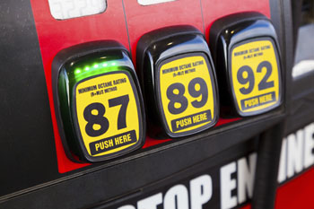 Gas pump showing octane options